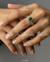 Shabnam Crown Ring | ZAROSH JEWEL Green